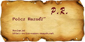 Polcz Rezső névjegykártya